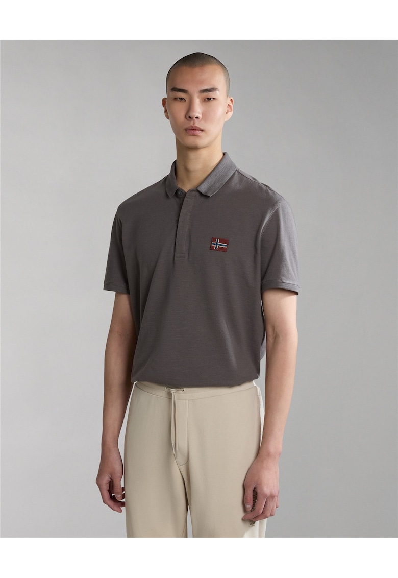 Tricou slim fit din bumbac piqué Ebea -