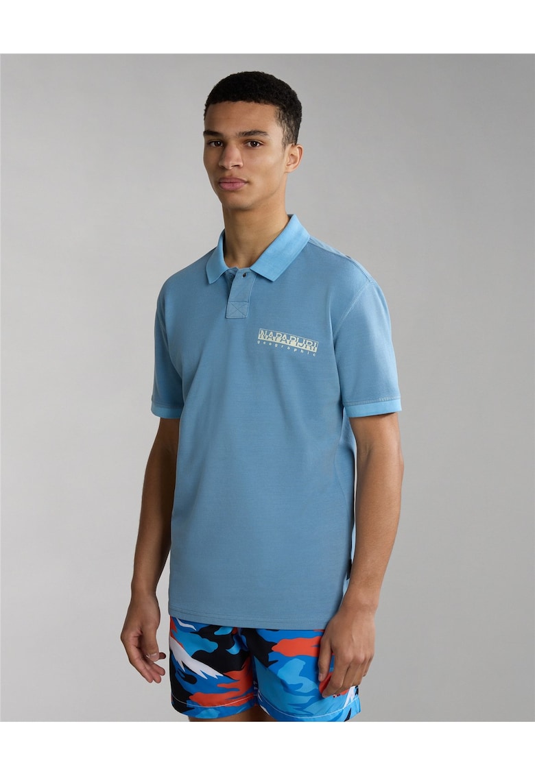 Tricou polo din bumbac cu imprimeu logo Meribe -