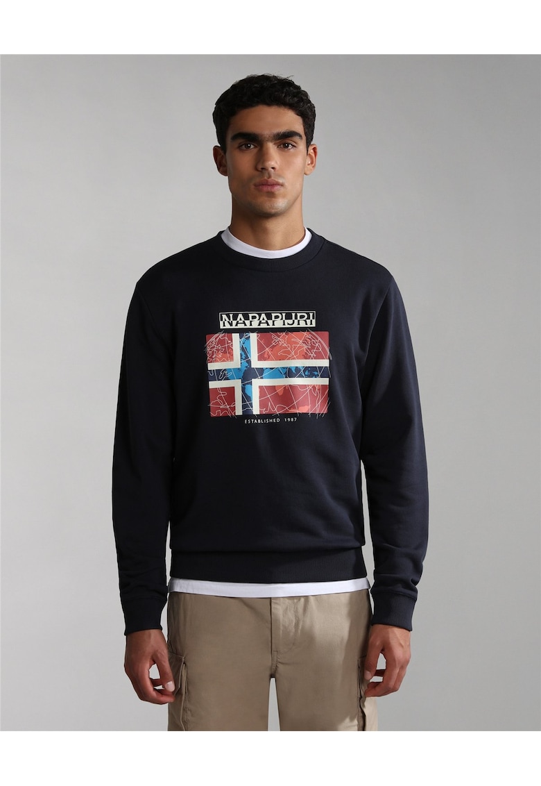 Bluza de trening din bumbac cu imprimeu logo Guiro -