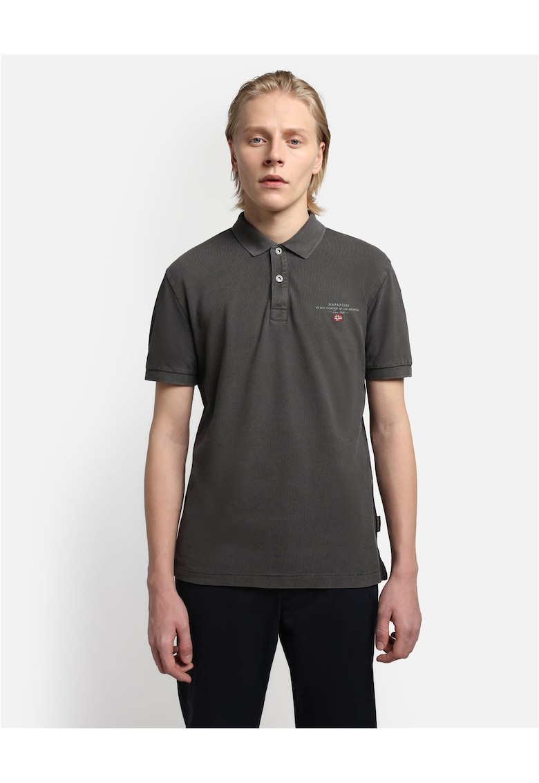 Tricou polo cu detaliu logo discret Elbas -