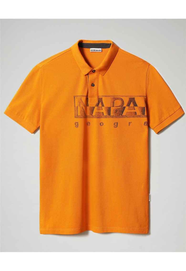 Tricou polo cu logo supradimensionat -