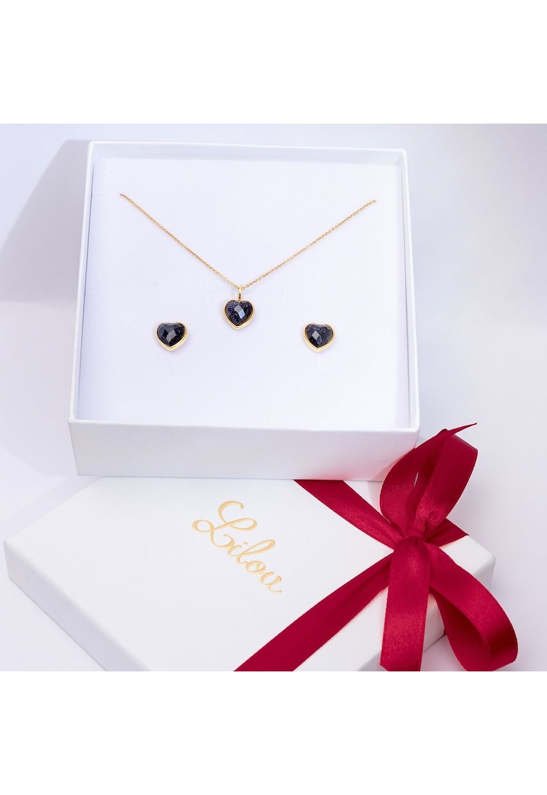 Set de colier cu pandantiv si cercei - placate cu aur 18K Mini Icons