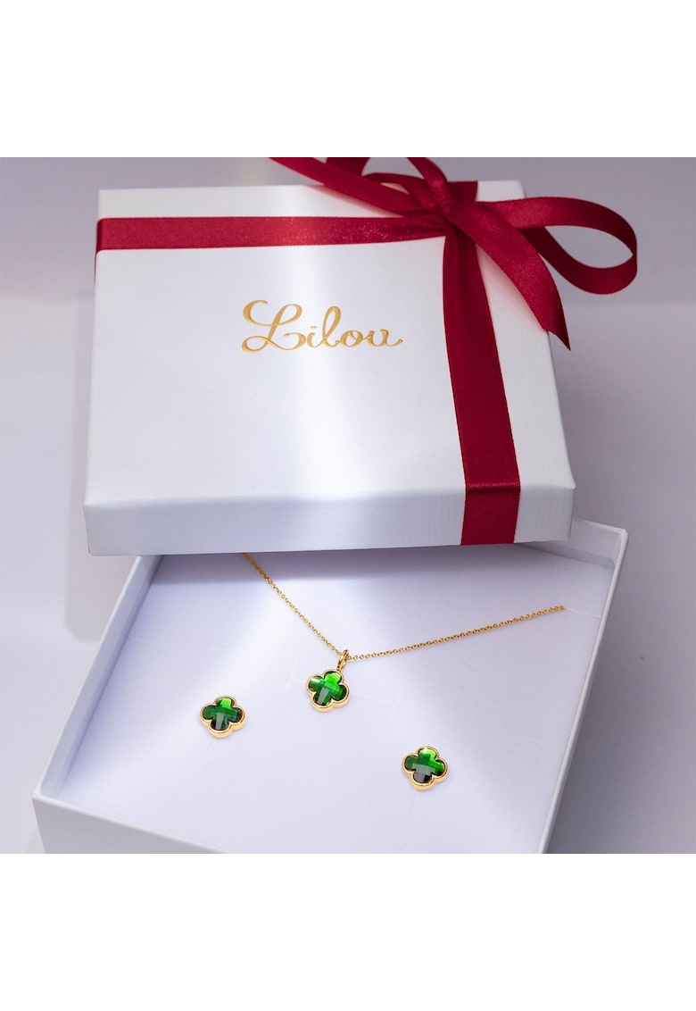 Set de colier si cercei cu cristale