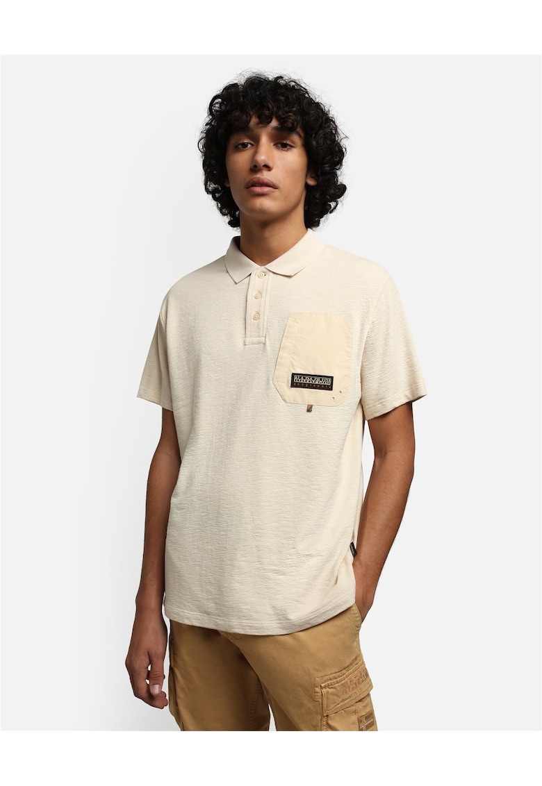 Tricou polo cu buzunar aplicat Gaby -