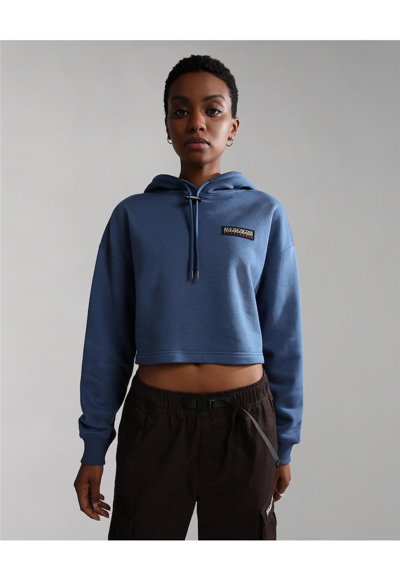 Hanorac crop cu maneci cazute -