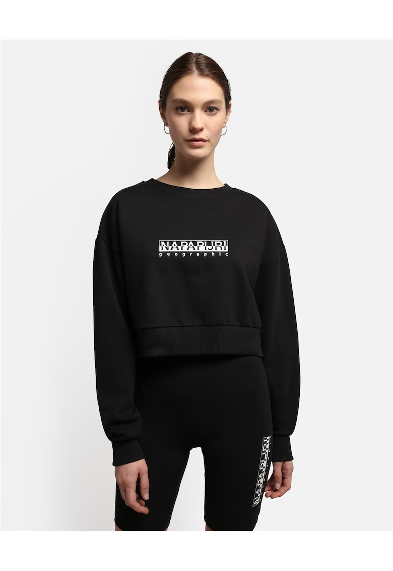 Bluza de trening crop cu imprimeu logo -