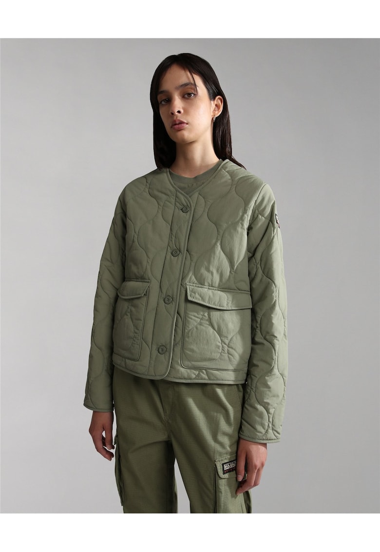 Jacheta scurta matlasata cu buzunare aplicate Weather -