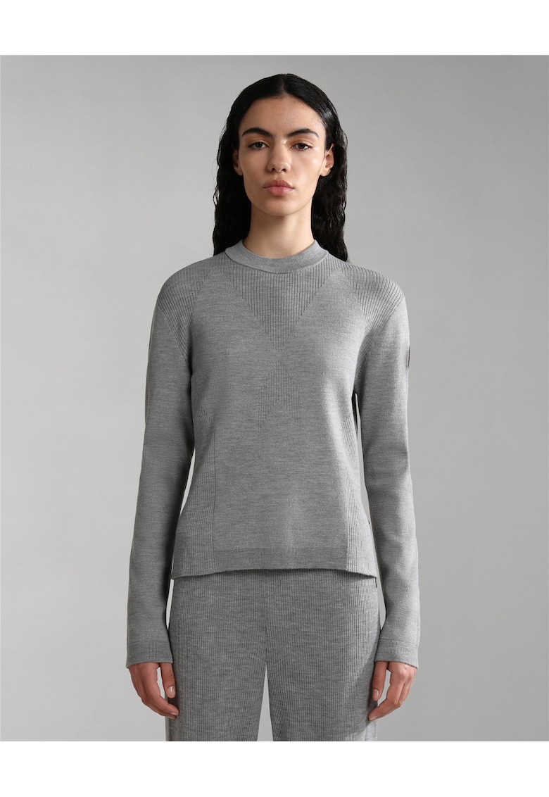 Pulover tricotat cu guler rotund Sami -