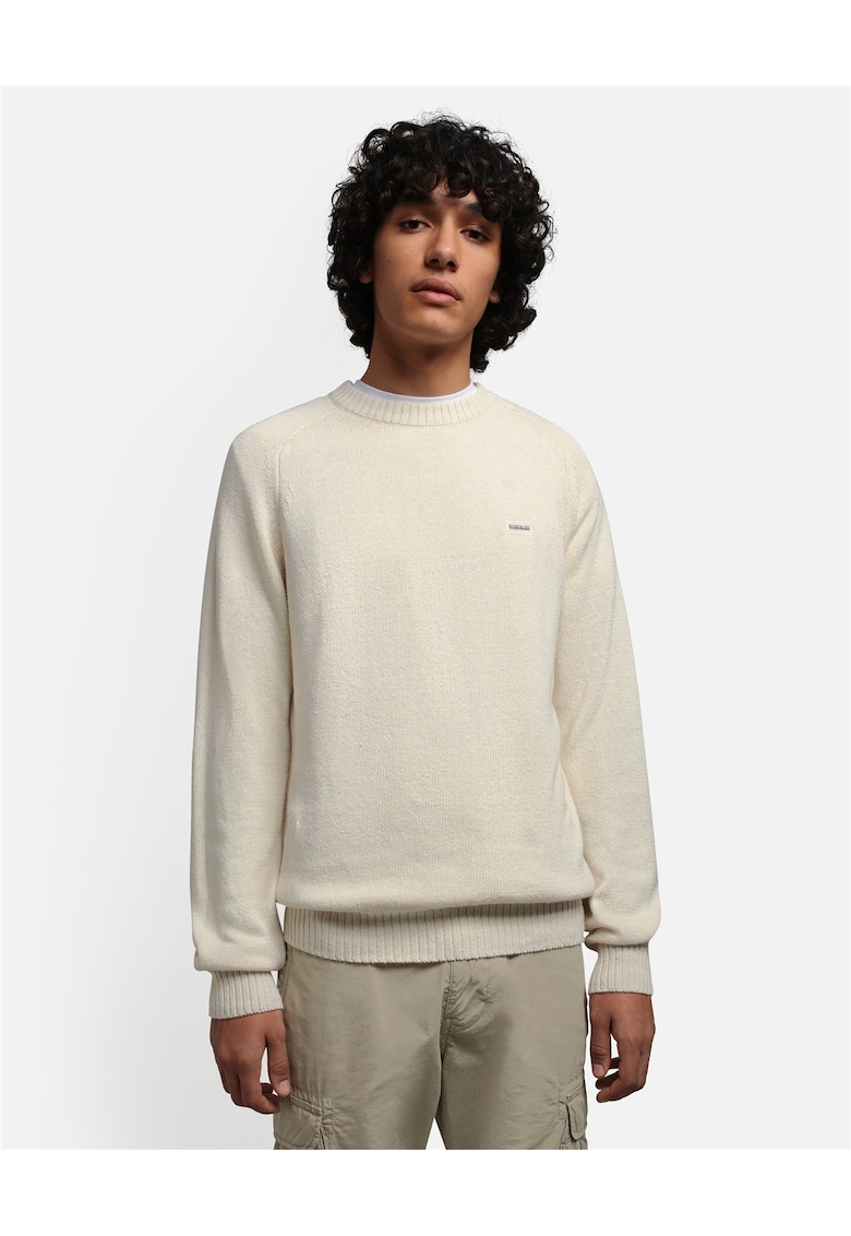 Pulover din amestec de in cu maneci raglan Arvier -