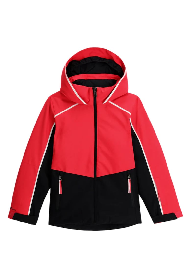 Jacheta schi copii Conquer - impermeabila 10k/10k - izolatie 120g - negru/rosu -