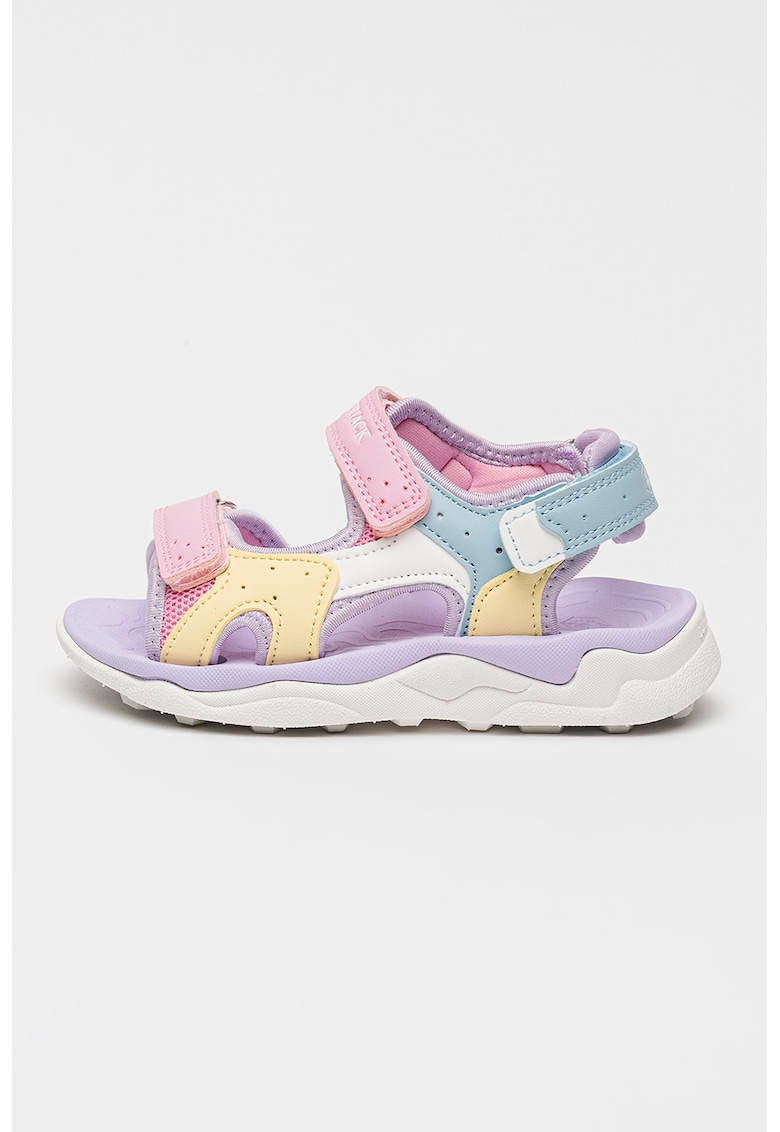 Sandale cu inchidere velcro si model colorblock Wiggly - Roz