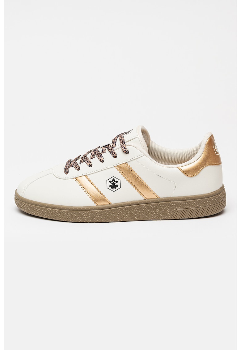 Pantofi sport cu garnituri cu aspect metalizat Frosty - Alb/Auriu
