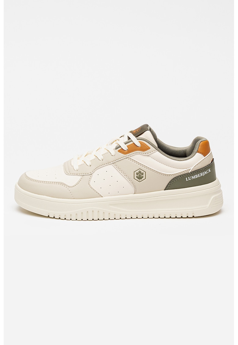 Pantofi sport low cut din piele ecologica - Bej deschis