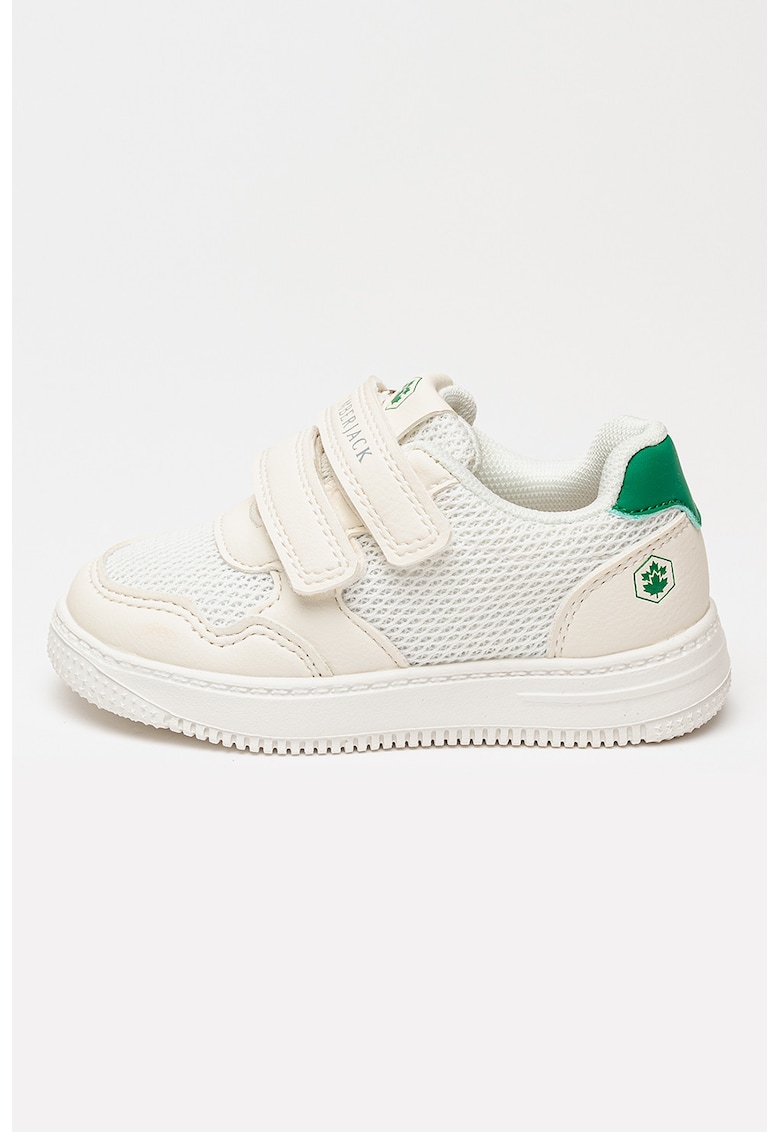 Pantofi sport din plasa si material textil cu inchidere velcro Lori - Alb/Verde