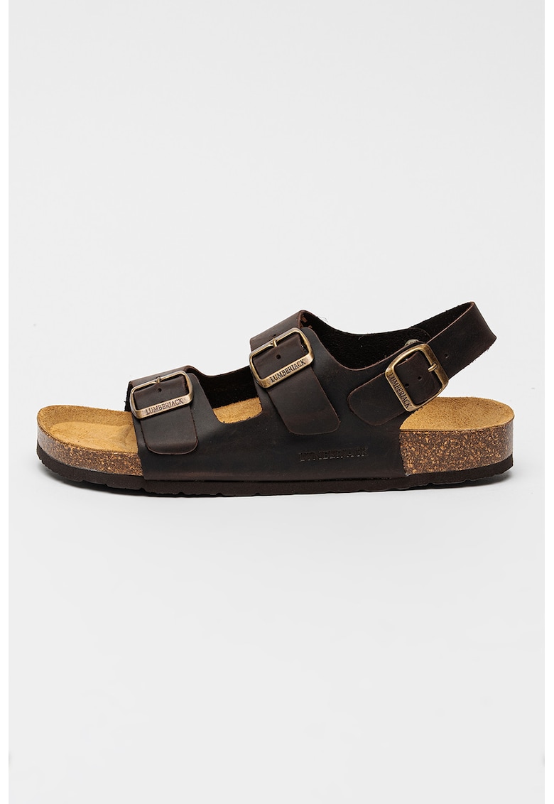 Sandale din piele Flint - Maro inchis