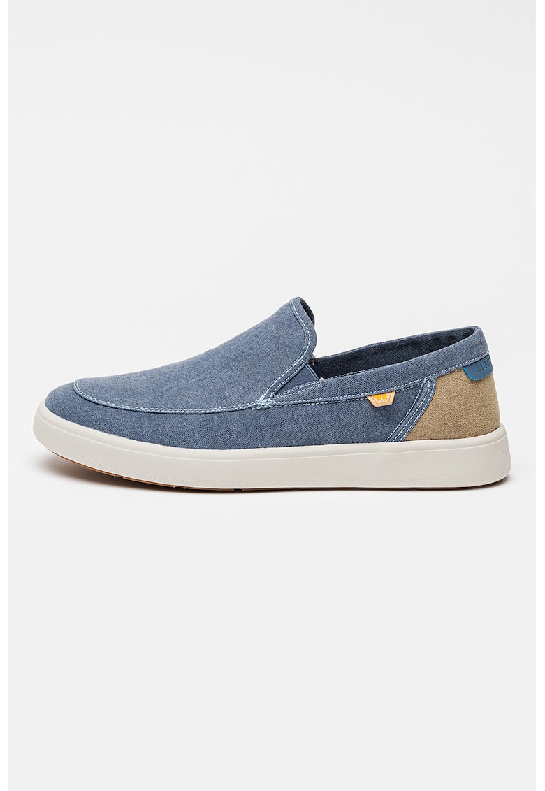 Pantofi loafer din denim cu garnitura din material sintetic pe partea din spate - Albastru lavanda