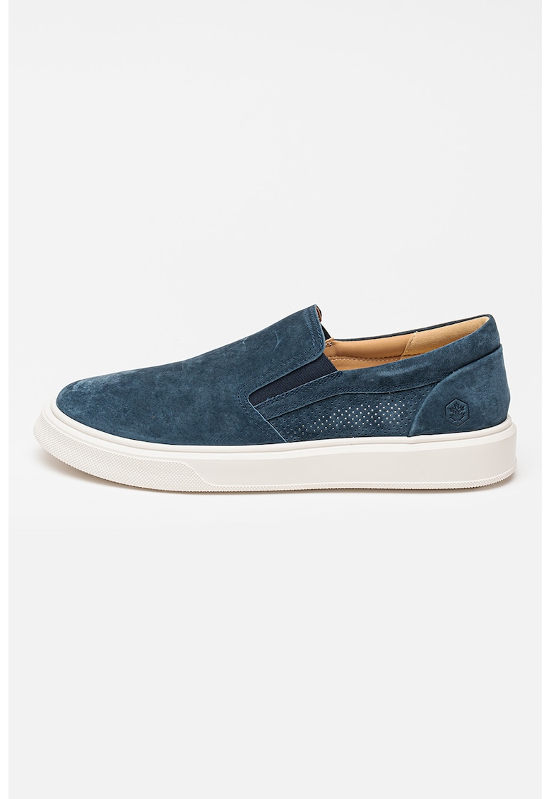 Pantofi loafer din piele intoarsa cu garnituri din material textil Craig - Bleumarin