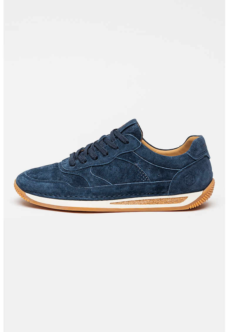 Pantofi sport low-cut din piele intoarsa Corkrun - Albastru indigo