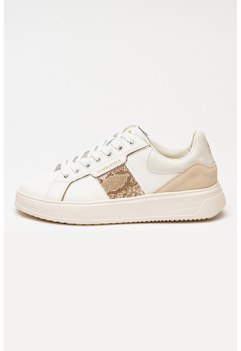 Pantofi sport cu detaliu cu animal print Pria - Alb