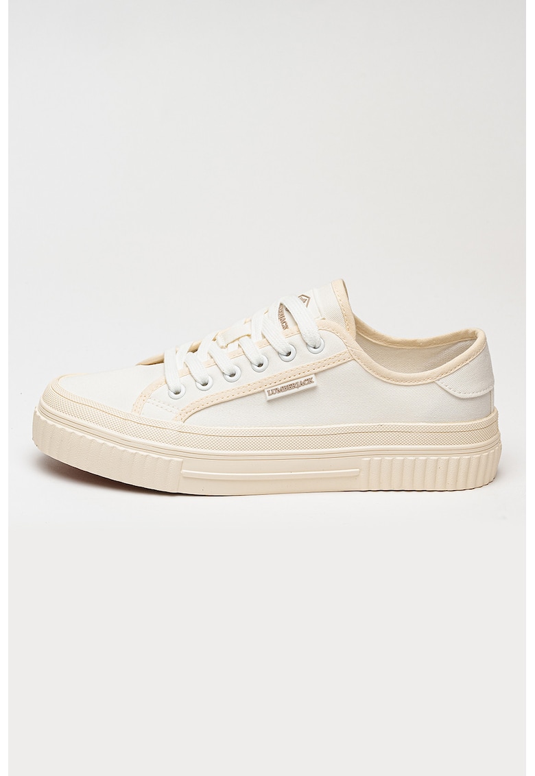 Pantofi sport din material textil cu talpa flatform Anya - Alb