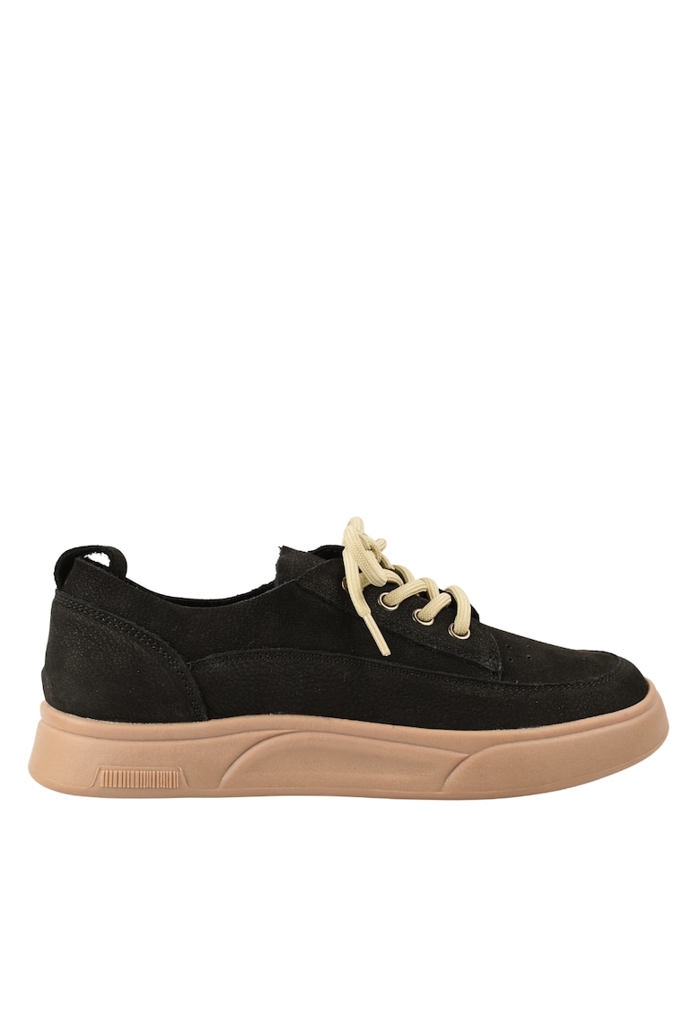 Tenisi dama - 2535 negru - piele nabuc - Negru