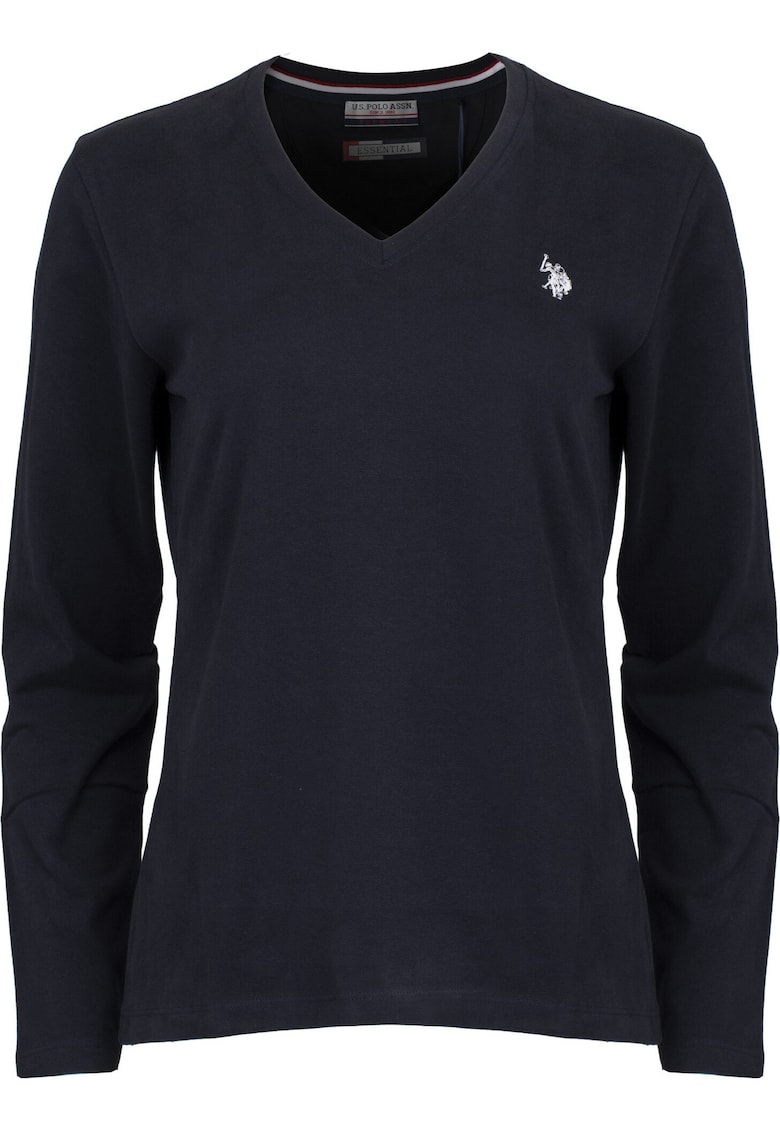 Bluza din bumbac cu decolteu in V