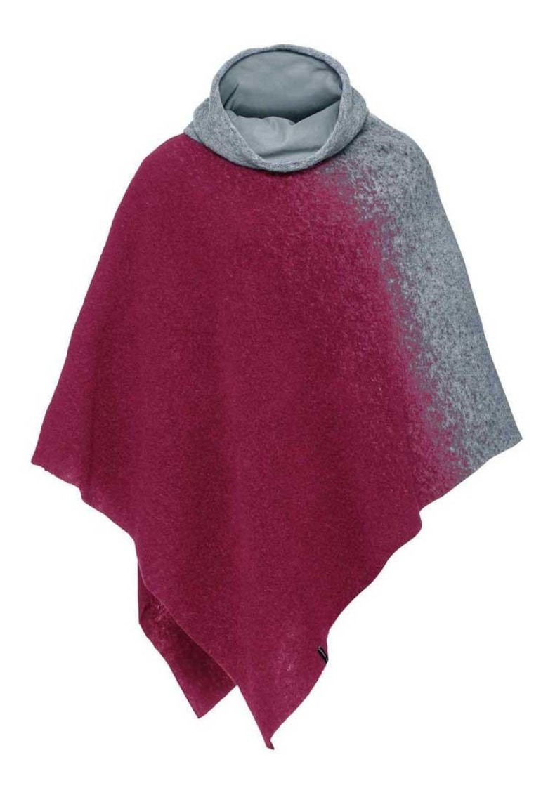 Poncho din amestec de lana virgina cu aspect ombre Narzutka -