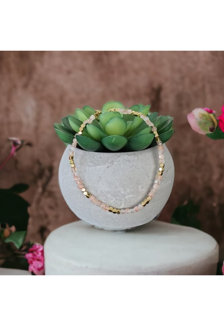 Bratara femei - Pietra Soarelui - alama - boho - 15+6cm
