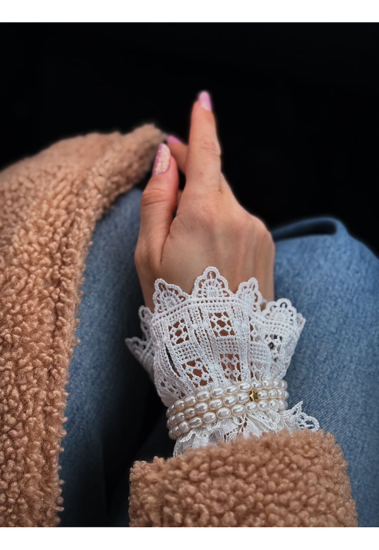 Bratara perle de cultura - argint 925 placat cu aur - alb - auriu