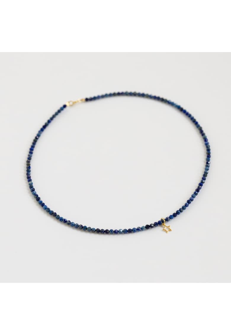 Colier realizat din pietre semipretioase lapis lazuli - accesorii argint925 placat cu aur