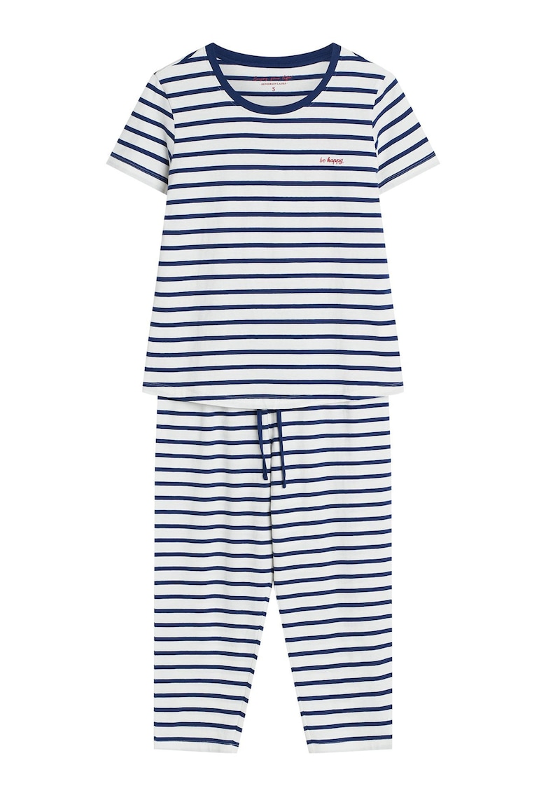Pijama dama - Dungi - Albastru marin - alb Eulana - Dungi