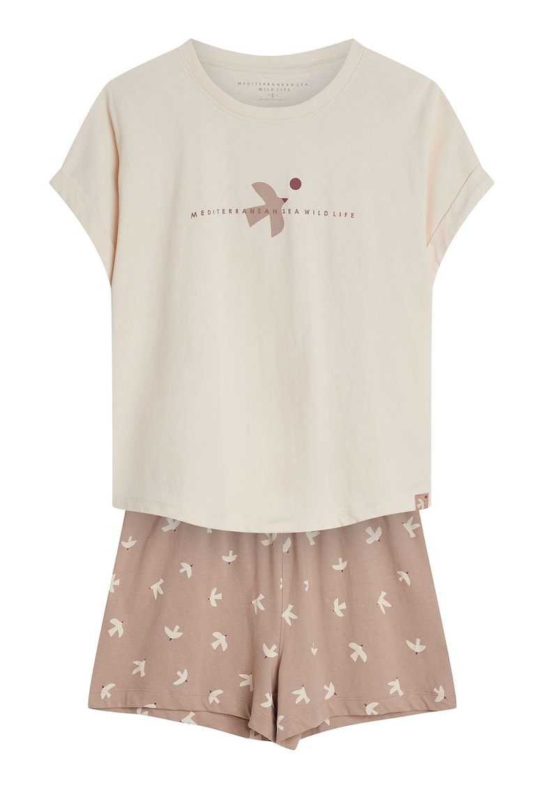 Pijama dama - Bej-Alb crem - Eluna wqfwq