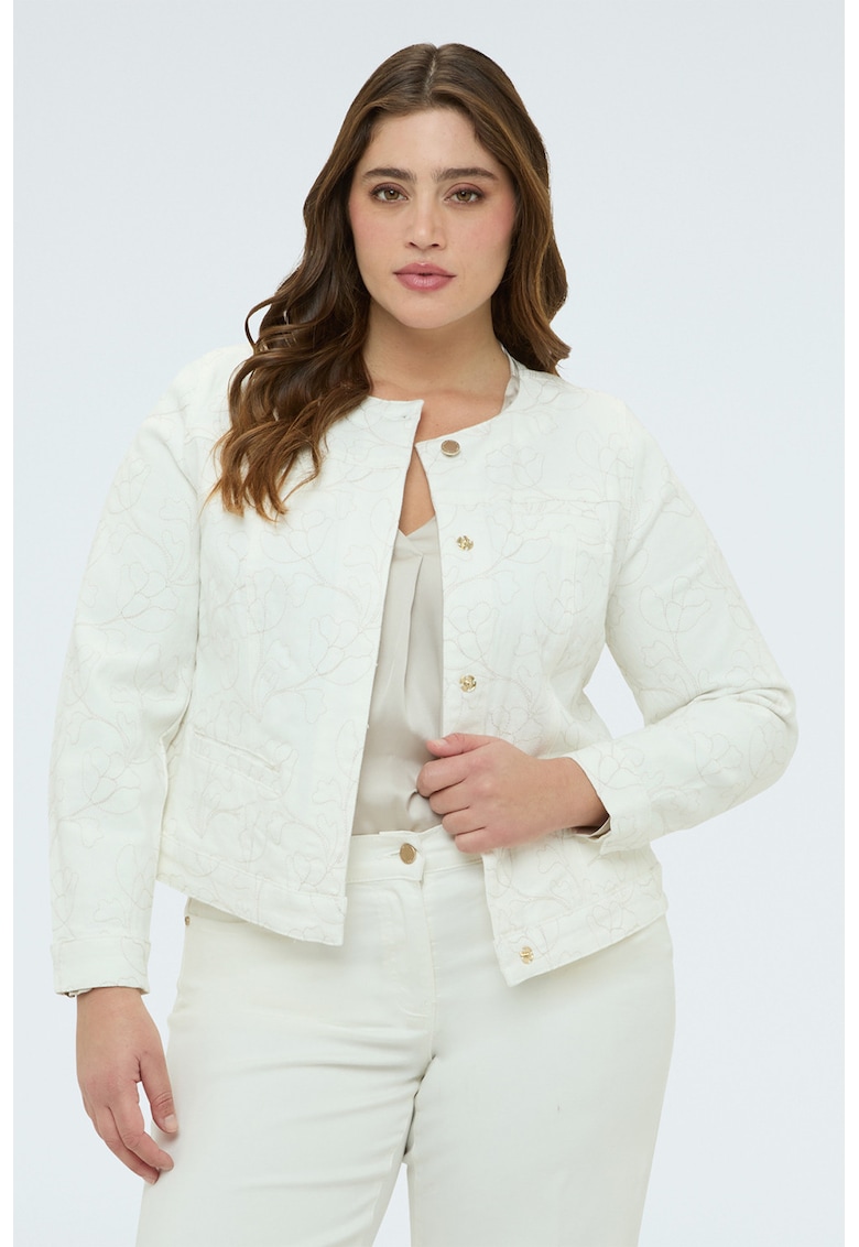 Jacheta scurta din amestec de bumbac - Alb