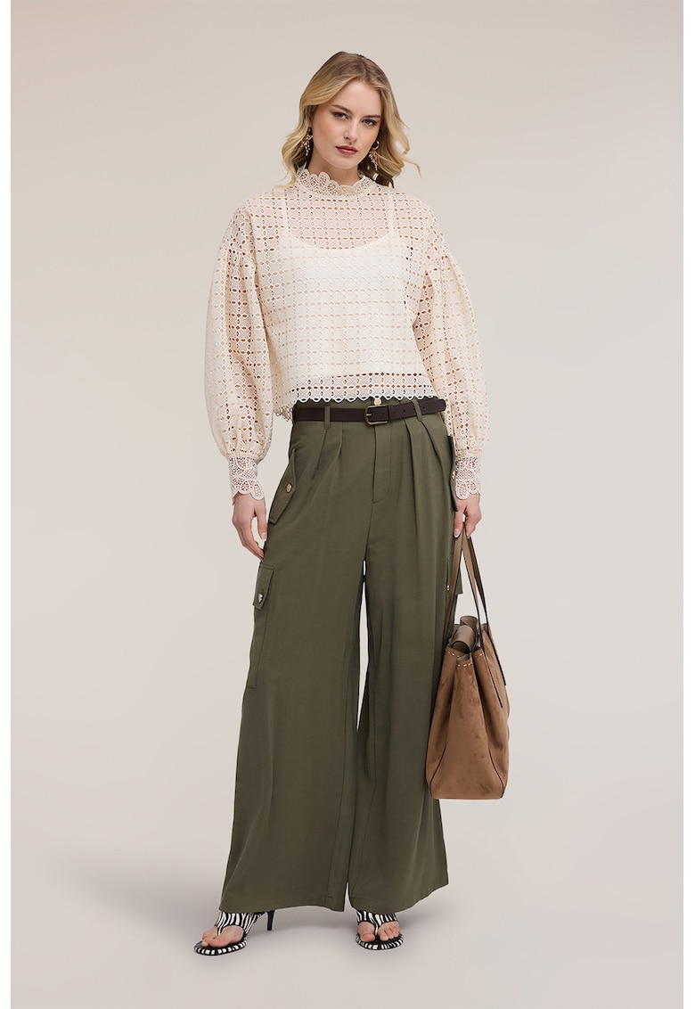 Pantaloni palazzo cargo - Kaki inchis