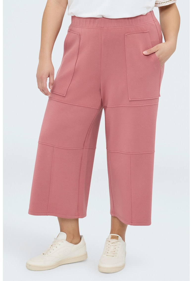 Pantaloni drepti cu buzunare laterale - Roz aprins