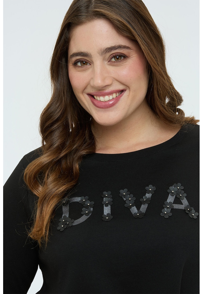 Pulover cu pliuri - Negru/Gri inchis