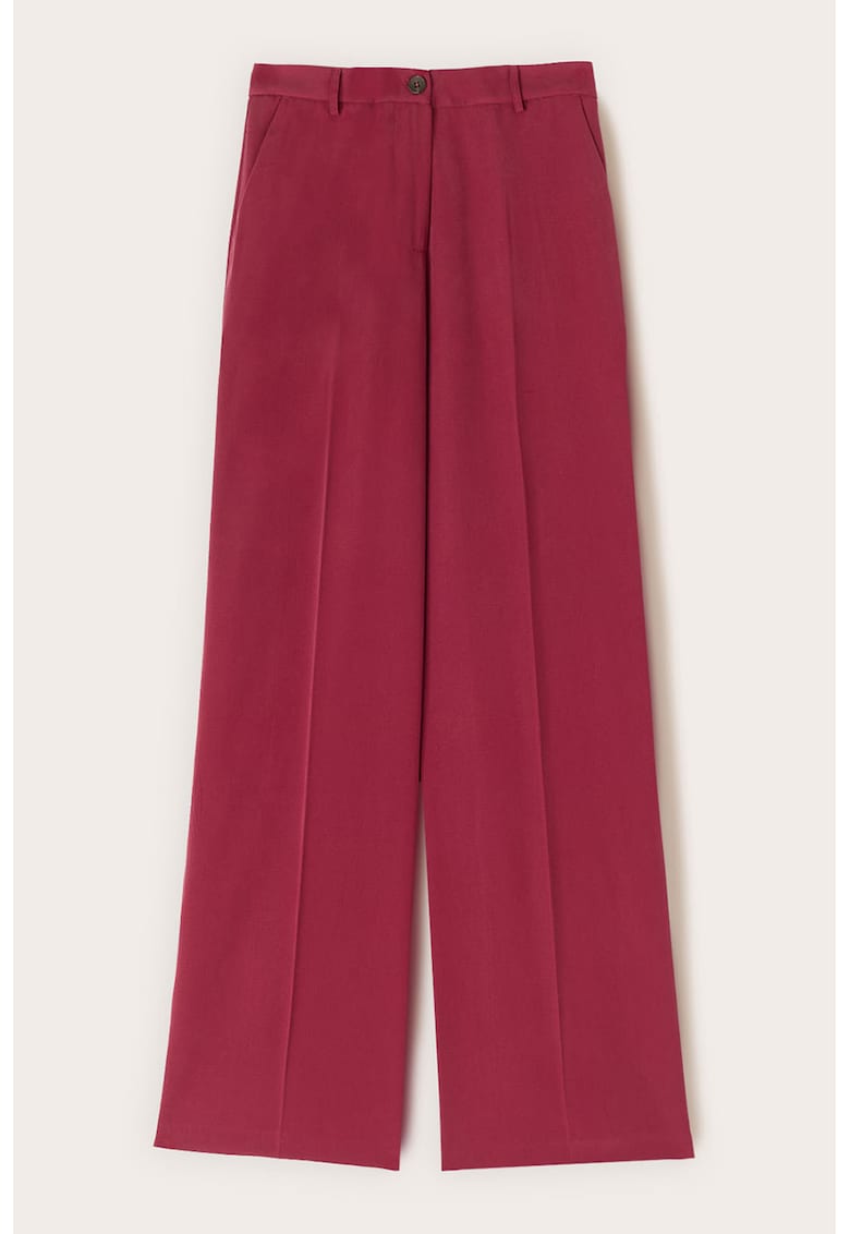 Pantaloni uni cu croiala ampla - Roz zmeuriu