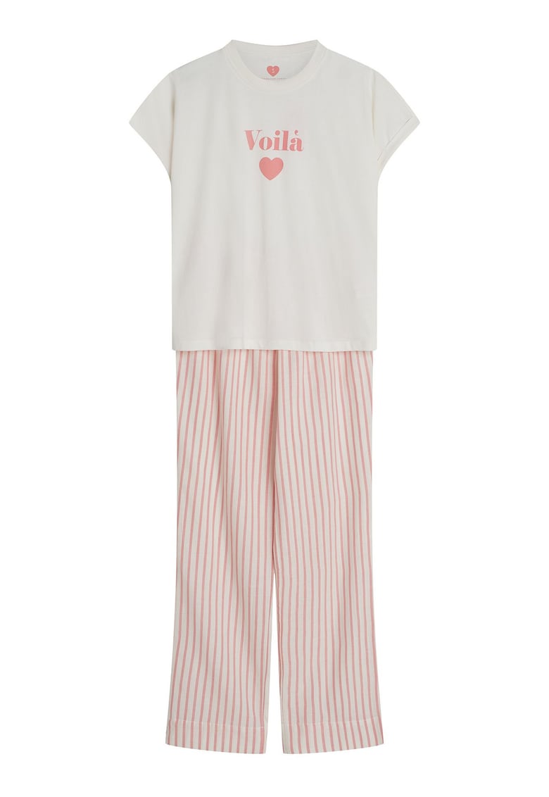 Pijama dama - Alb Crem-Roz - Darlan Hednerson - Uni