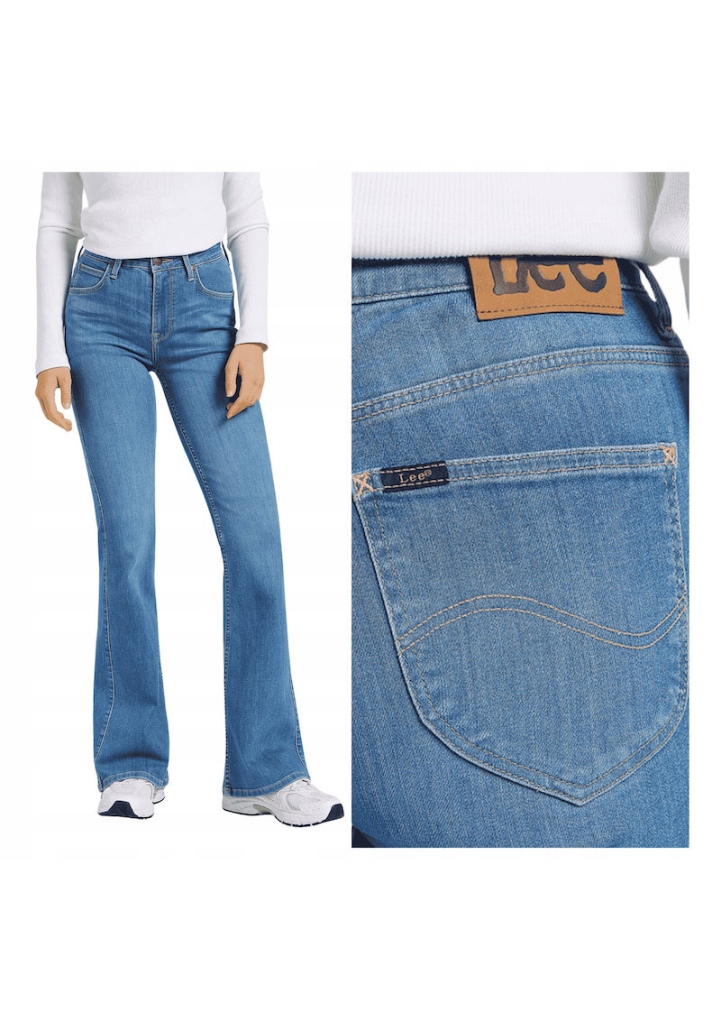 Blugi Dama - Breese - Bootcut - Talie Inalta - 5 Buzunare - Lungidwqf - Fermoar - Bumbac - Albastru - Albastru