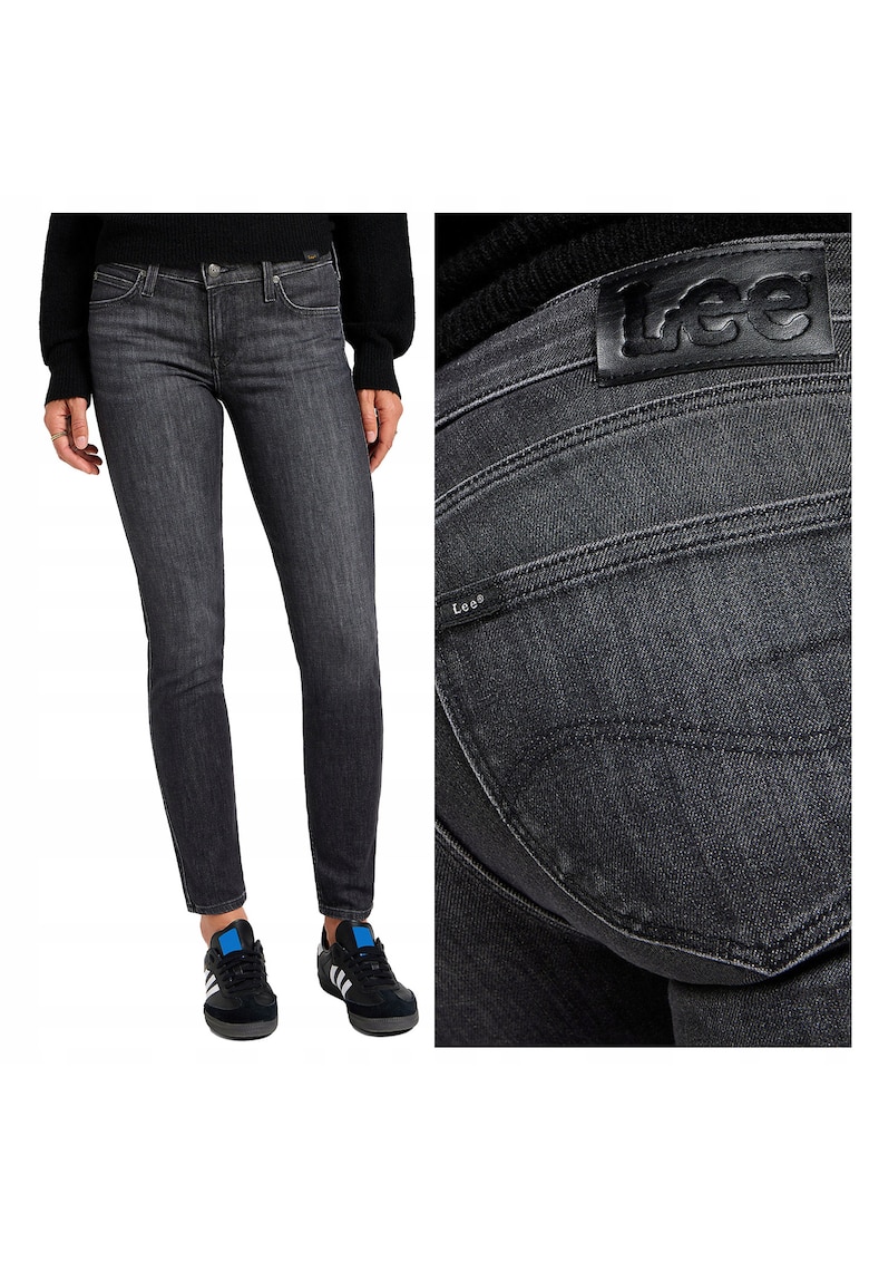 Blugi Dama - Scarlett - Fit - Talie Medie - 5 Buzunare - Fermoar - Lungi - Bumbac - Gri - Gri