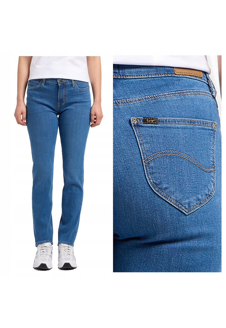 Blugi Dama - Marion Straight - Straight Fit - Talie Inalta - 5 Buzunare - Lungi - Fermoar - Bumbac - W28-L33 US - Albastru