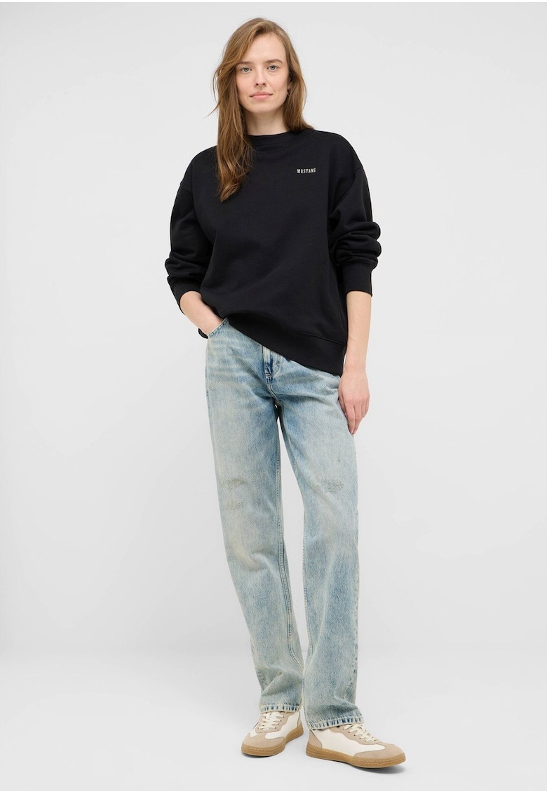 Blugi Dama - Style Brooks Straight - Straight Fit - Talie Inalta - 5 Buzunare - Fermoar - Lungi - Bumbac - Albastru - Albastru