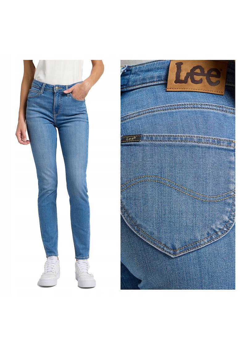 Blugi Dama - Scarlett High - Skinny Fit - Talie Inalta - 5 Buzunare - Fermoar - Lungi - Bumbac - Albastru - Albastru