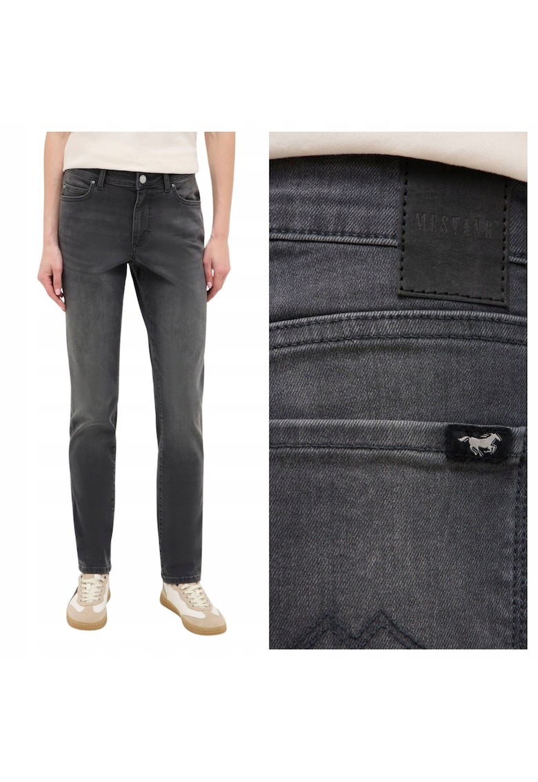Blugi Dama - Style Crosby Relaxed Slim - Slim Fit - Talie Medie - 5 Buzunare - Fermoar - Lungi - Bumbac - W31-L30 US - Gri