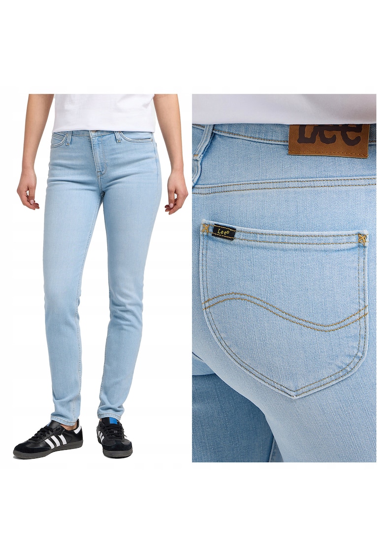 Blugi Dama - Scarlett - Skinny Fit - Talie Medie - 5 Buzunare - Fermoar - Lungi - Bumbac - Albastru - Albastru