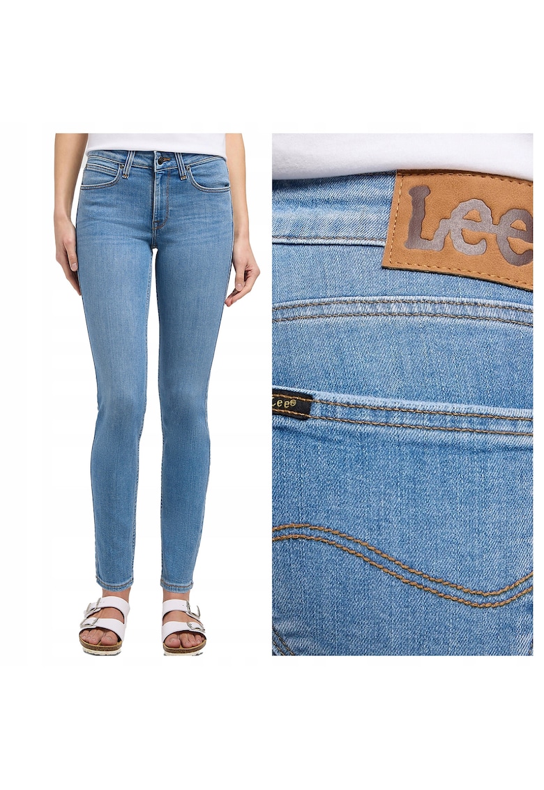 Blugi Dama - Scarlett - Skinny Fit - Talie Medie - 5 Buzunare - Fermoar - Lungi - Bumbac - W32-L33 US - Albastru