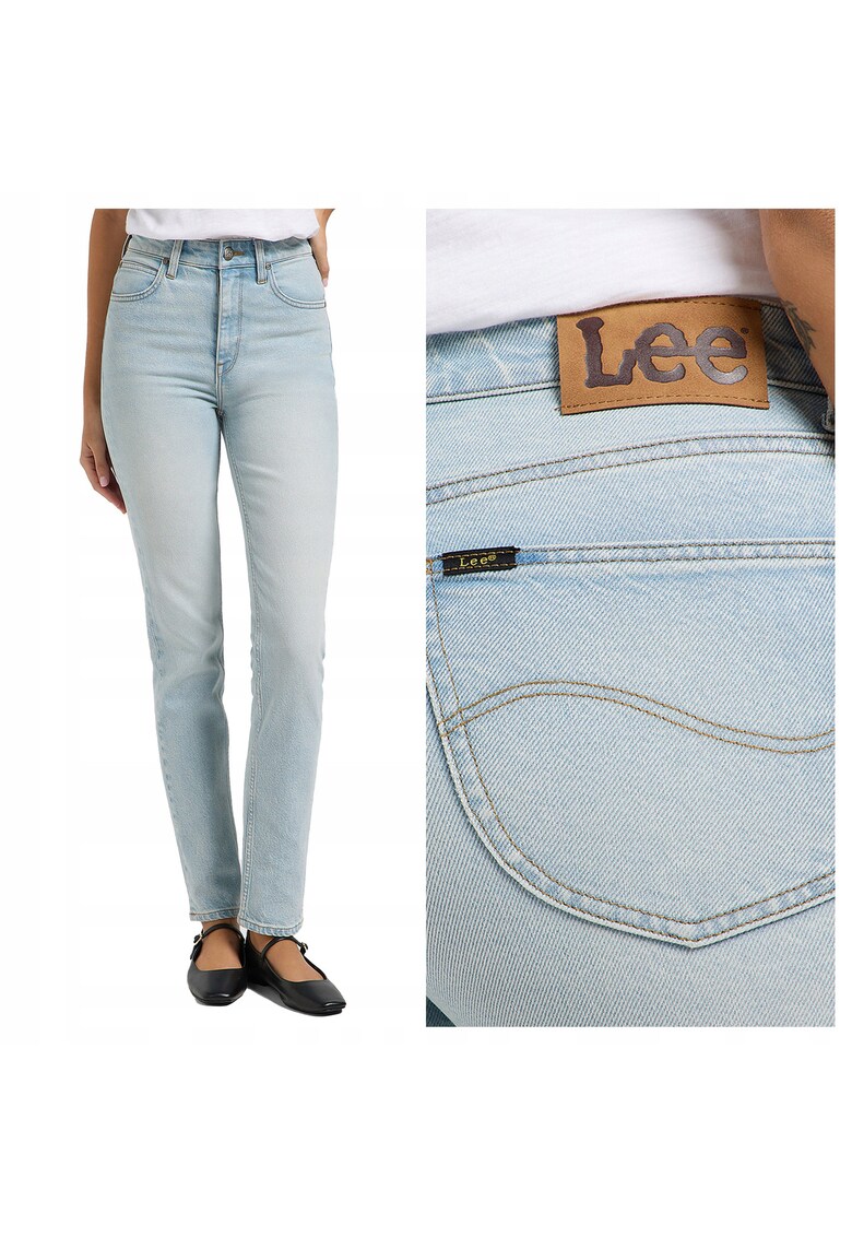 Blugi Dama - Carol - Straight Fit - Talie Inalta - 5 Buzunare - Fermoar - Lungi - Bumbac - W28-L31 US - Albastru