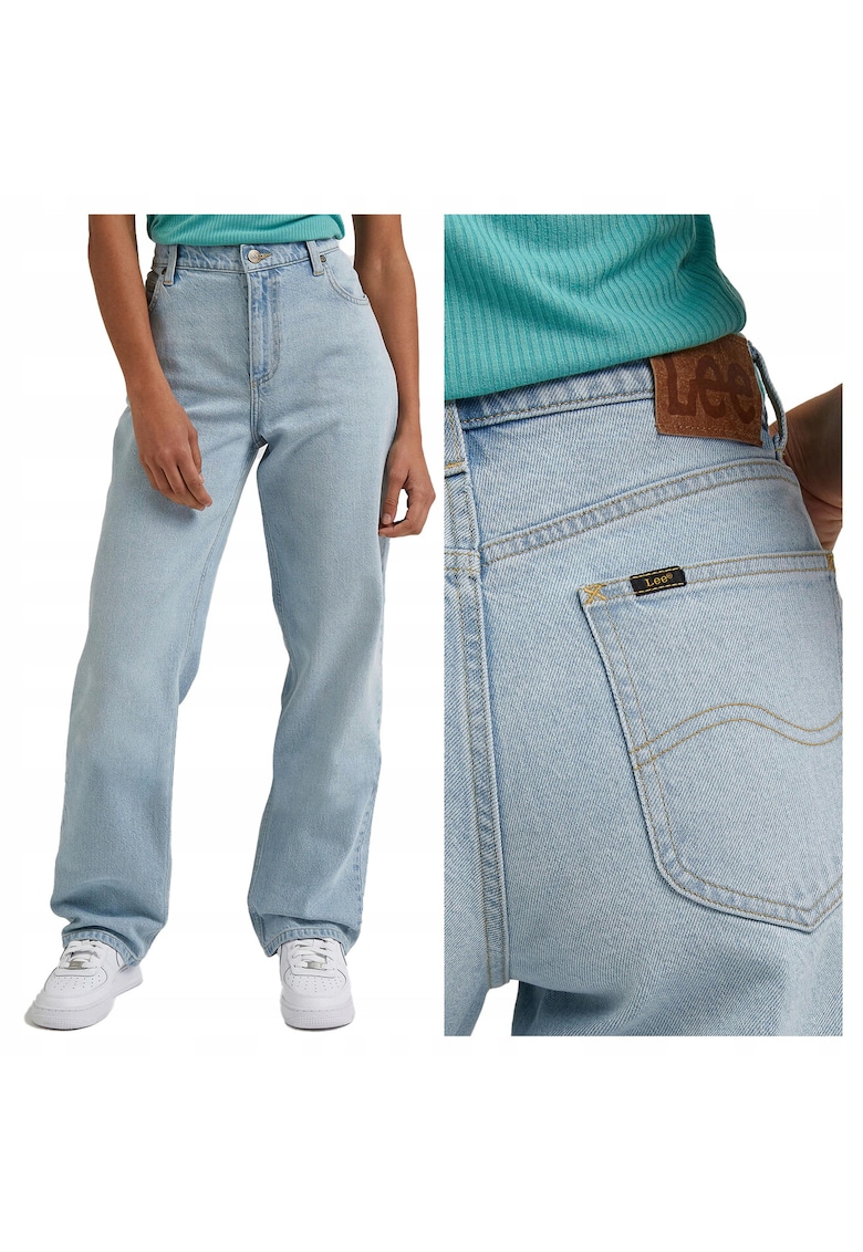 Blugi Dama - Jane - Straight Fit - Talie Medie - 5 Buzunare - Lungi - Fermoar - Bumbac - W31-L31 US - Albastru