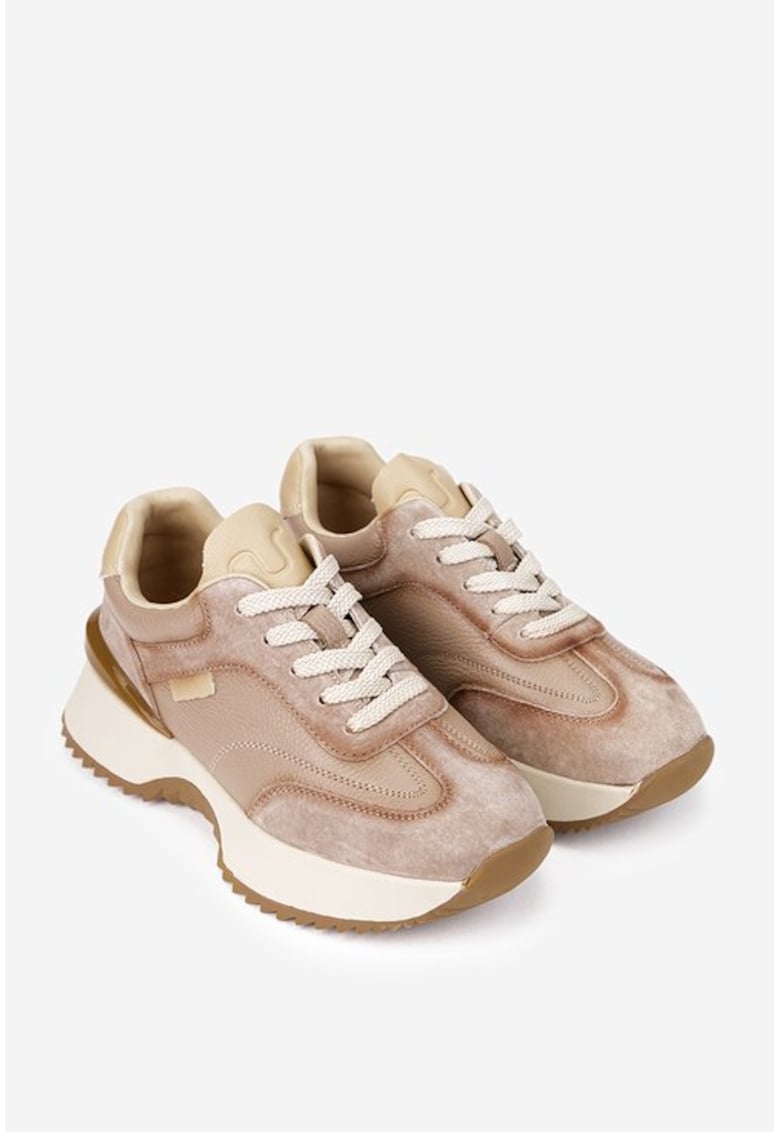 Pantofi bej din piele - Bej
