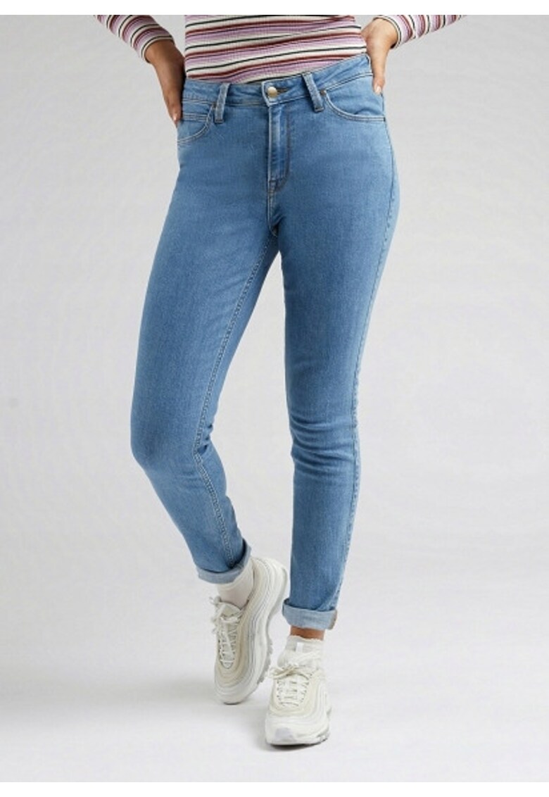 Blugi Dama - Scarlett High - Skinny Fit - Talie Inalta - 5 Buzunare - Fermoar - Lungi - Bumbac - W28-L29 US - Albastru